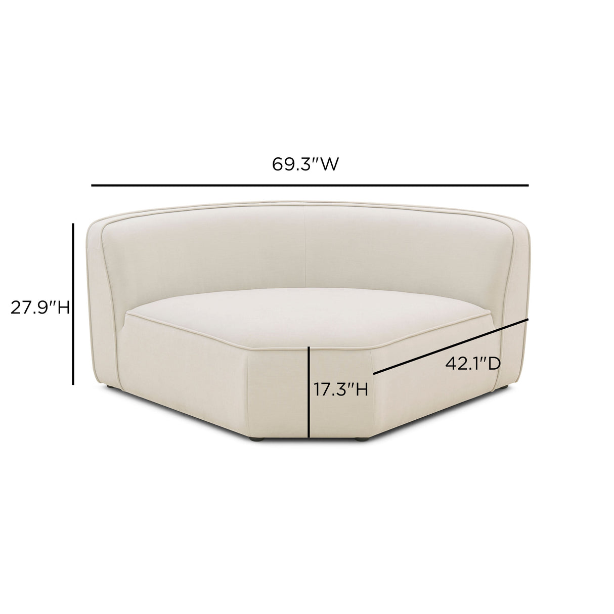 Travie Sand Upcycled Linen Wedge Corner Chair by TOV Furniture at Eve Furniture