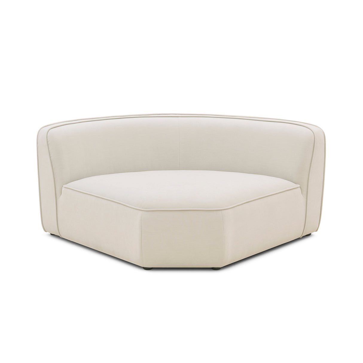 Travie Sand Upcycled Linen Wedge Corner Chair by TOV Furniture at Eve Furniture