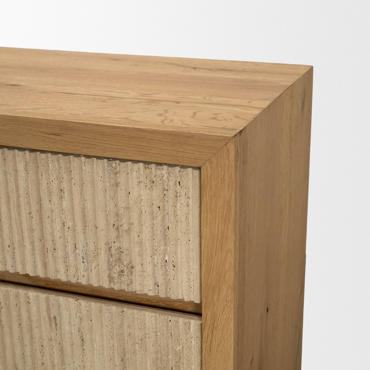 Travona Oak Wood w/ Travertine 6 Drawer Dresser by Mercana at Eve Furniture