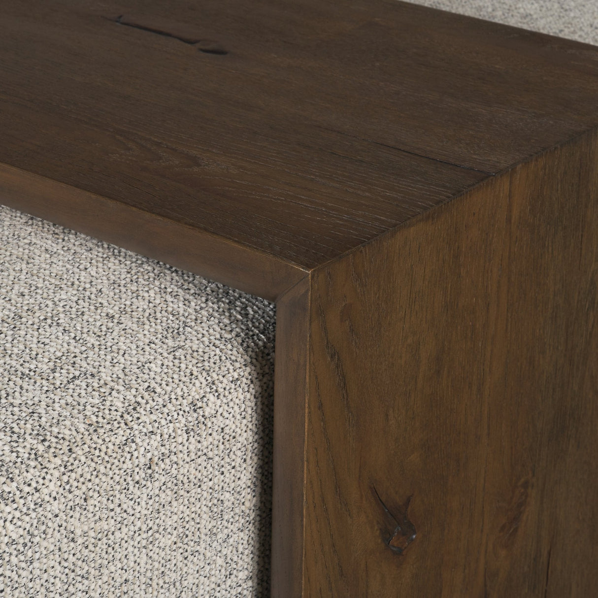 Trayden Gray Fabric w/ Brown Slider Top Coffee Table (cm) by Mercana at Eve Furniture