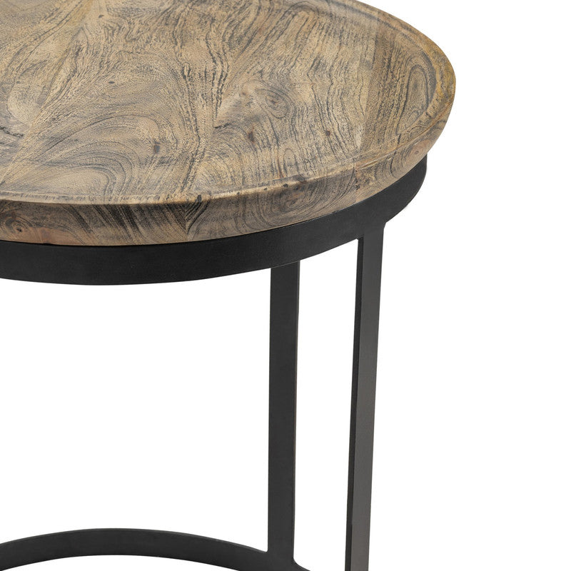 Traymore Black/Brown Side Table by Crestview at Eve Furniture
