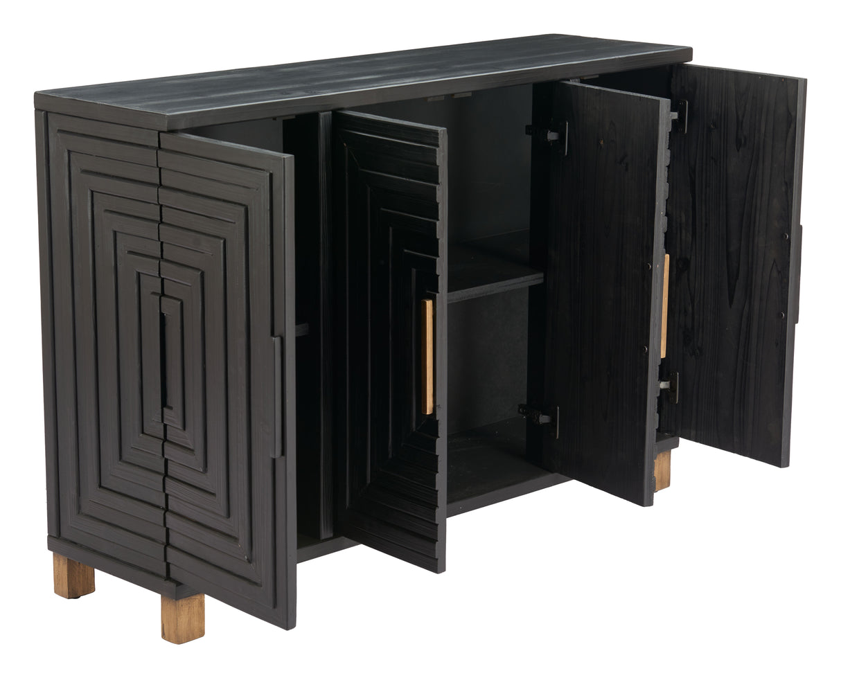 Trazo Black Cabinet by Zuomod at Eve Furniture