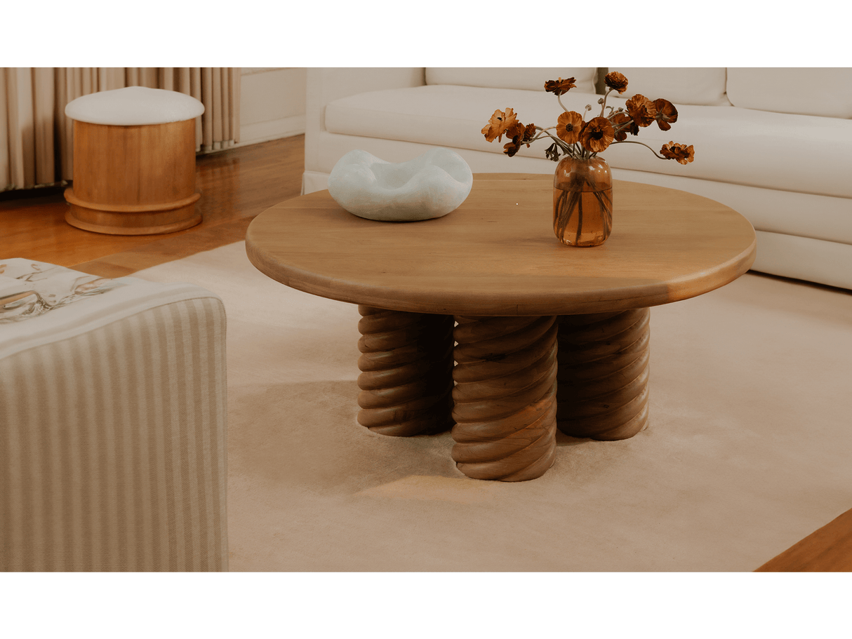 Treccia Oak Round Coffee Table Oak