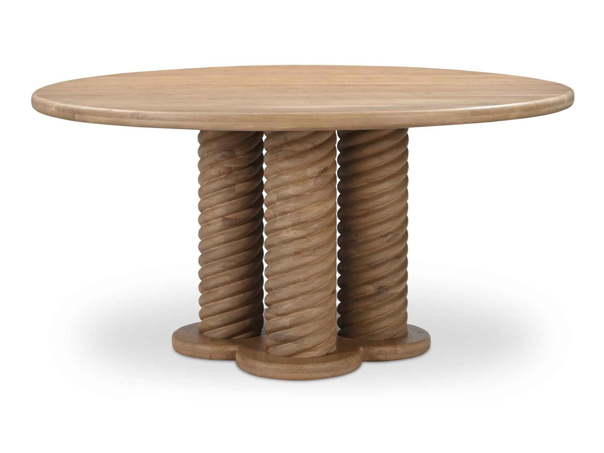 Treccia Oak Round Dining Table