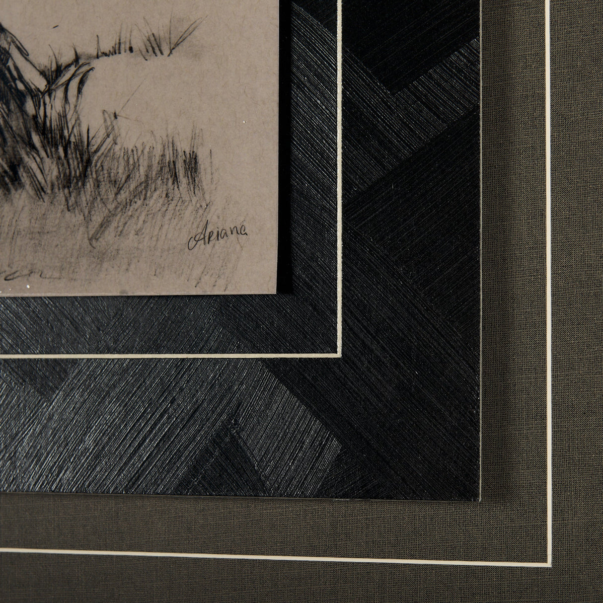 Tree Drawing III by Mercana Studio a Hand Embellished Textured Framed Art Print Matted under Glass by Mercana at Eve Furniture