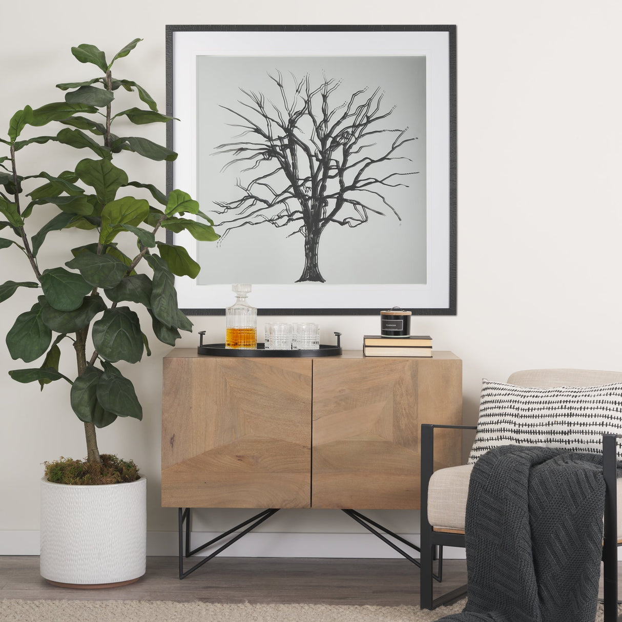 Tree of Life by Studio M a handmade Original Framed Artwork on Glass by Mercana at Eve Furniture