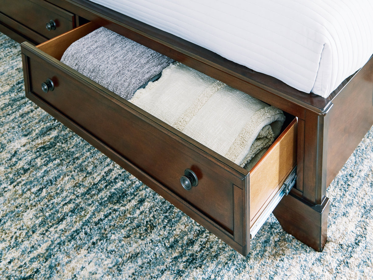 Trellington Brown King Sleigh Storage Bed by Ashley at Eve Furniture