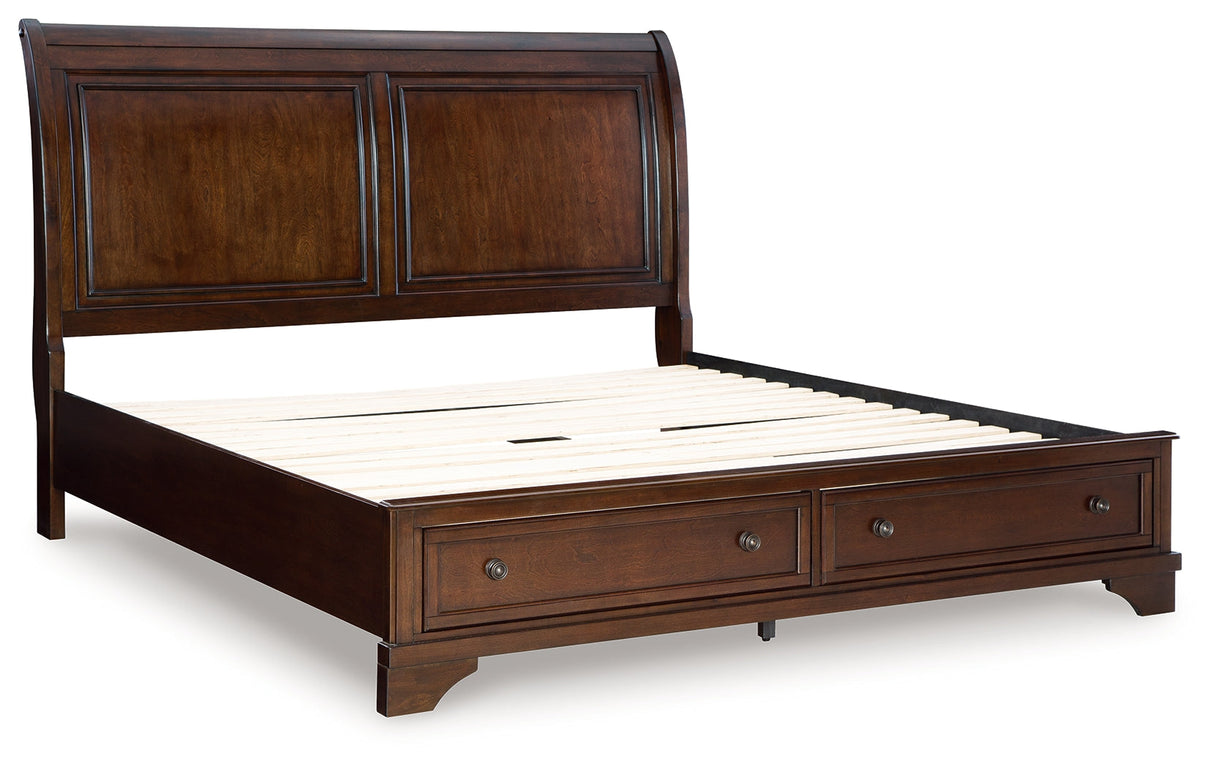 Trellington Brown Queen Sleigh Storage Bed by Ashley at Eve Furniture