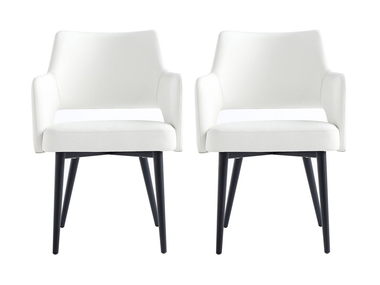 Tremont Dining Arm Chair in White (set of 2) by Manhattan Comfort at Eve Furniture