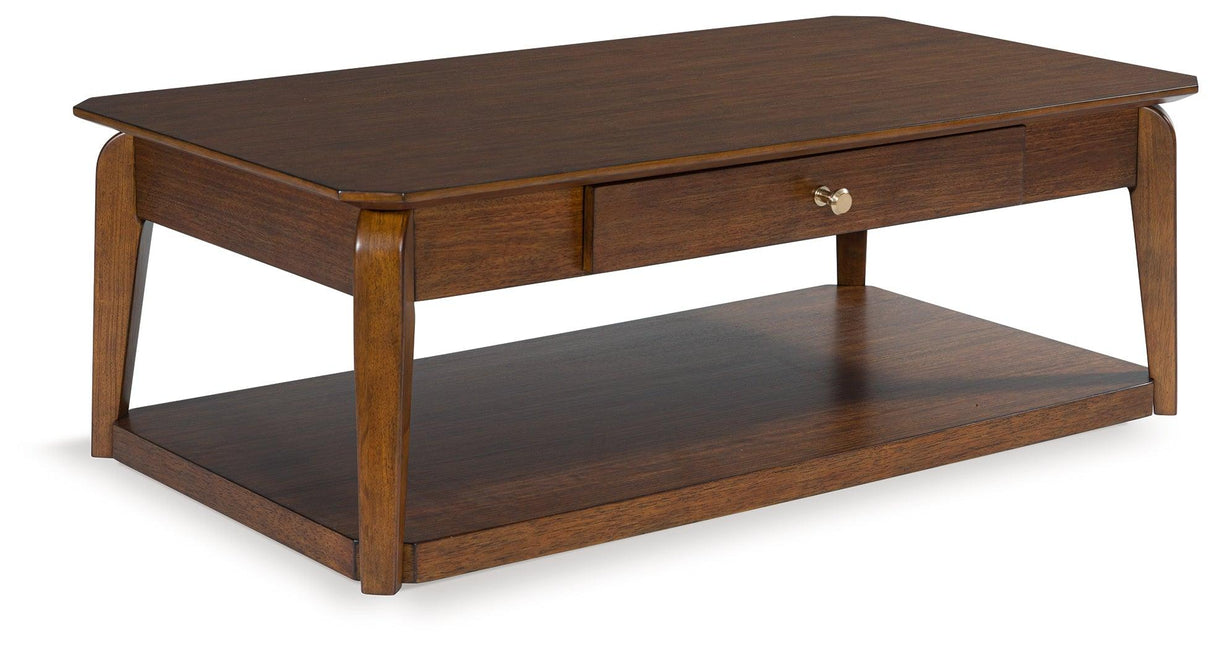 Trenmour Medium Brown Coffee Table by Ashley at Eve Furniture