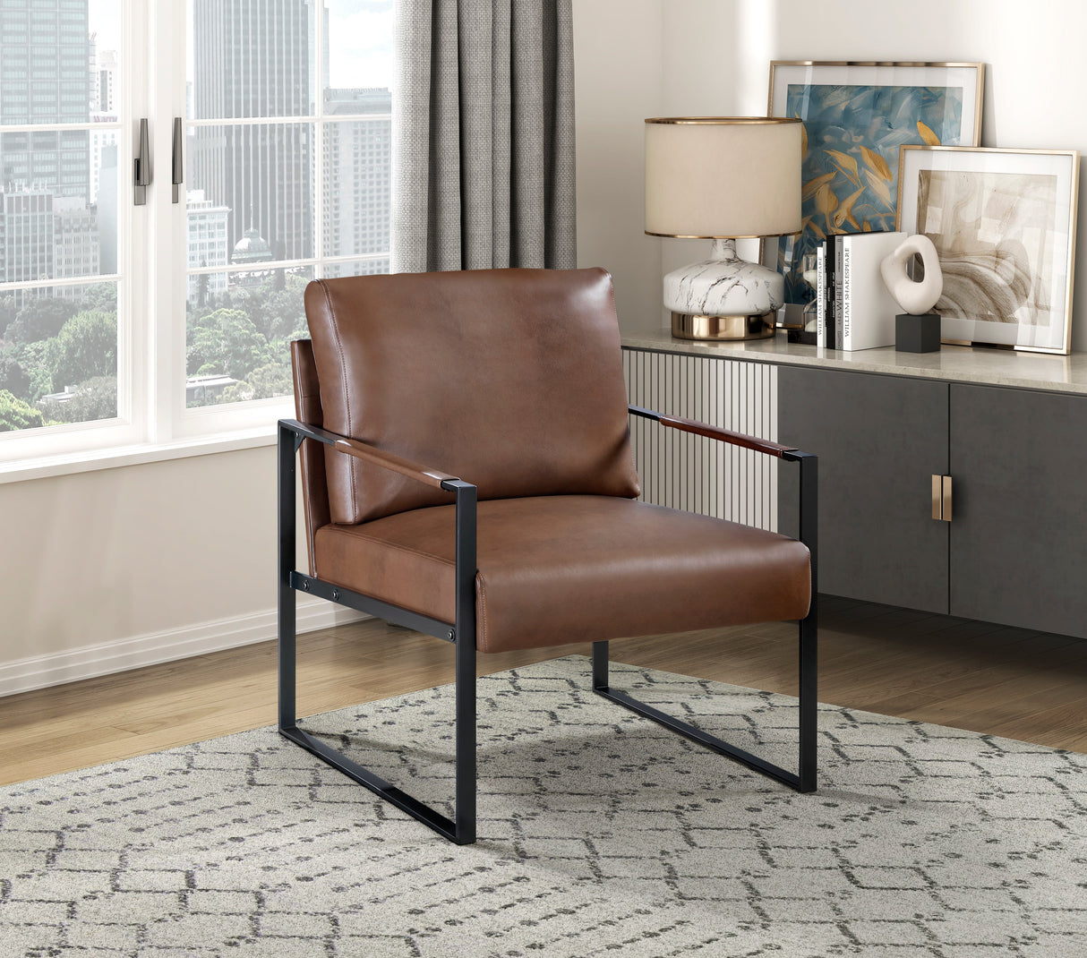 Trent Brown Accent Chair by Homelegance at Eve Furniture