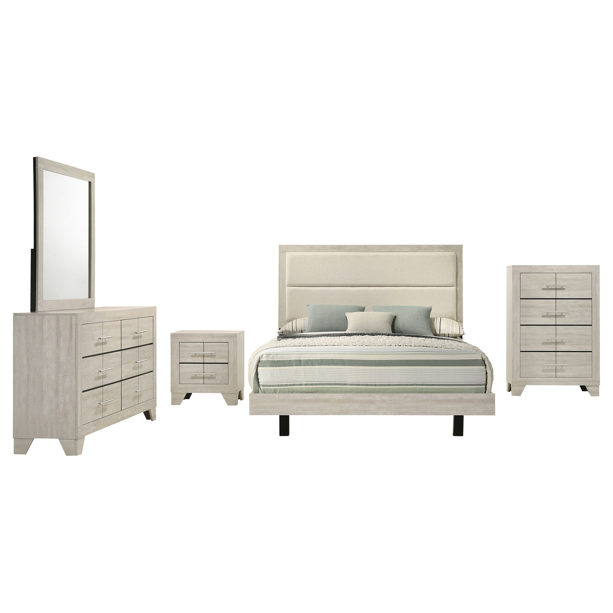 Trenton Rustic Cream 5-Piece Eastern King Bedroom Set by Coaster at Eve Furniture