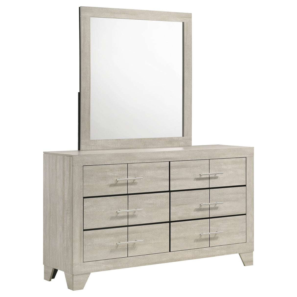 Trenton Rustic Cream 6-drawer Bedroom Dresser With Mirror by Coaster at Eve Furniture