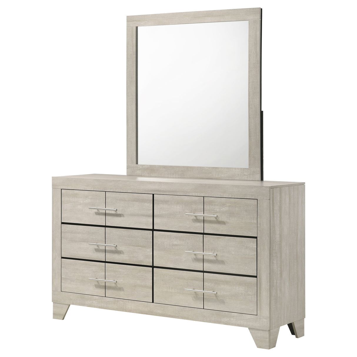 Trenton Rustic Cream 6-drawer Bedroom Dresser With Mirror by Coaster at Eve Furniture