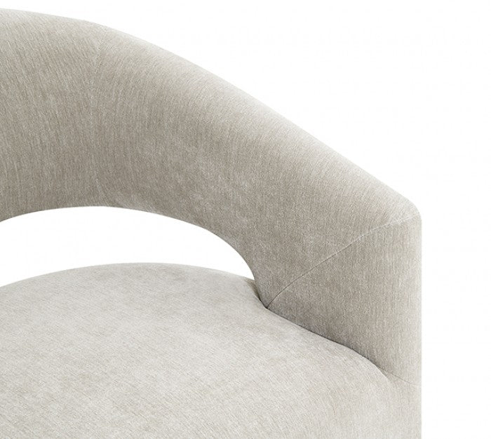 Tresa Taupe Arm Chair with Casters by Furniture of America at Eve Furniture