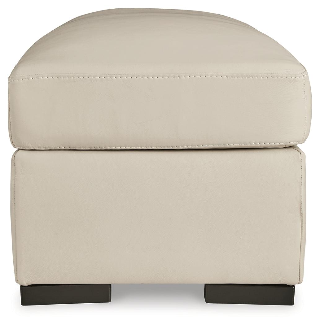 Tresure Trove Almond Ottoman by Ashley at Eve Furniture