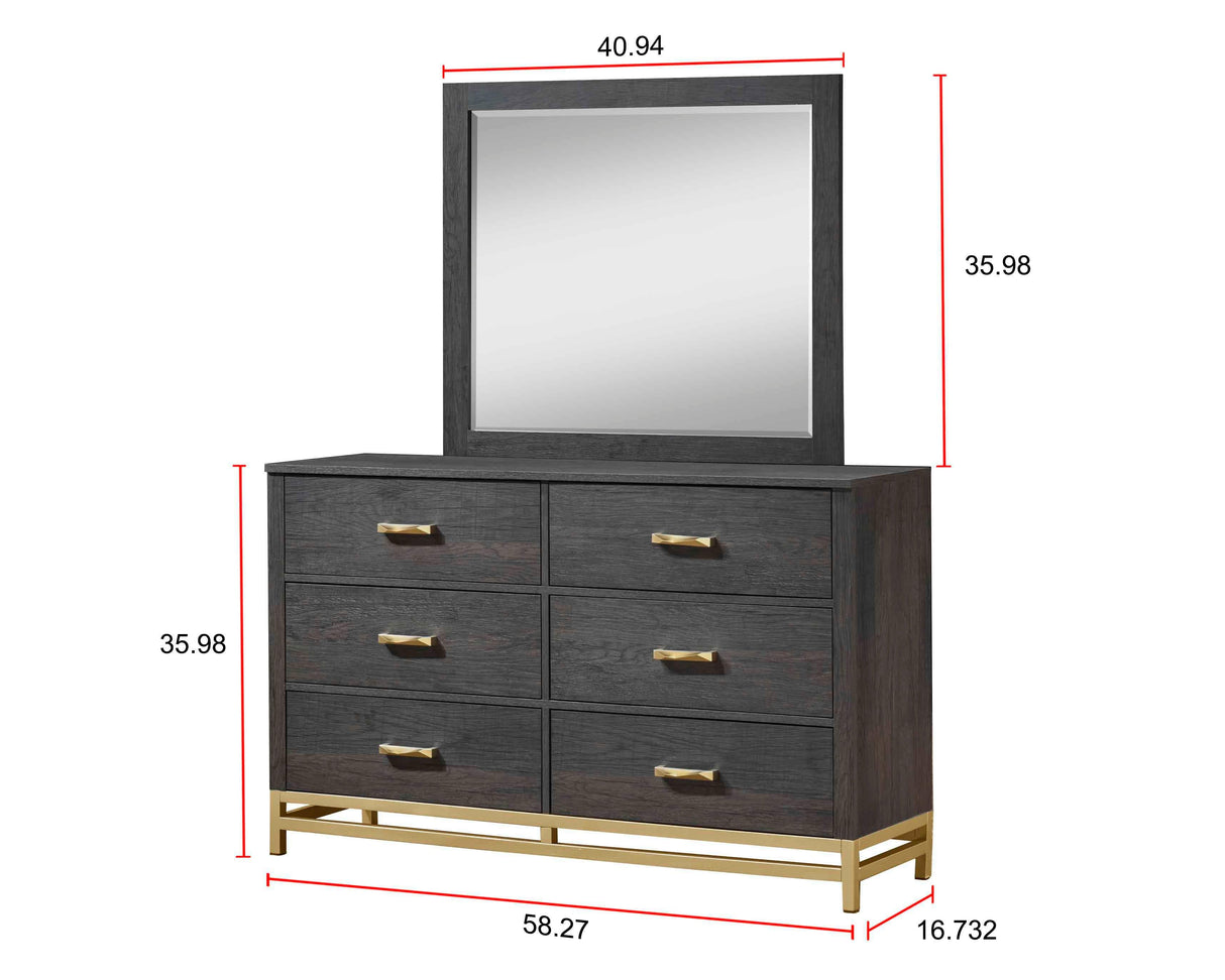 Trevor Brown and Gold Dresser Mirror by Crown Mark at Eve Furniture