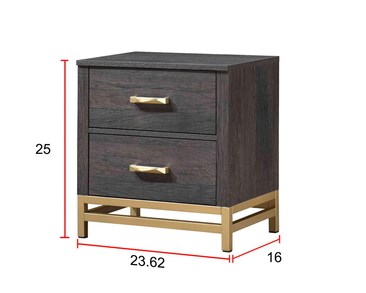 Trevor Brown and Gold Nightstand by Crown Mark at Eve Furniture
