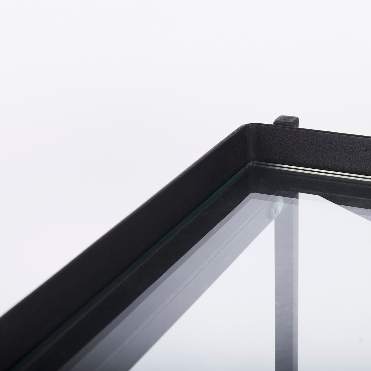 Trey 72.0"L x 16.0"W x 30.0"H Black Metal W/Glass Console Table by Mercana at Eve Furniture