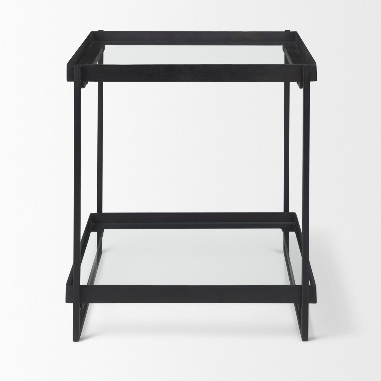 Trey Black Metal W/Glass Accent Table by Mercana at Eve Furniture