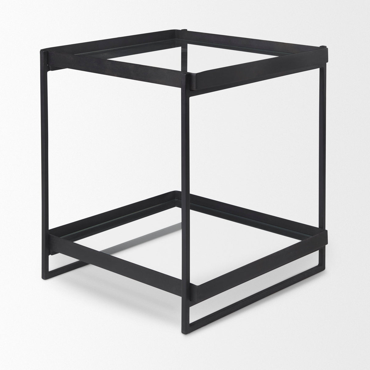 Trey Black Metal W/Glass Accent Table by Mercana at Eve Furniture