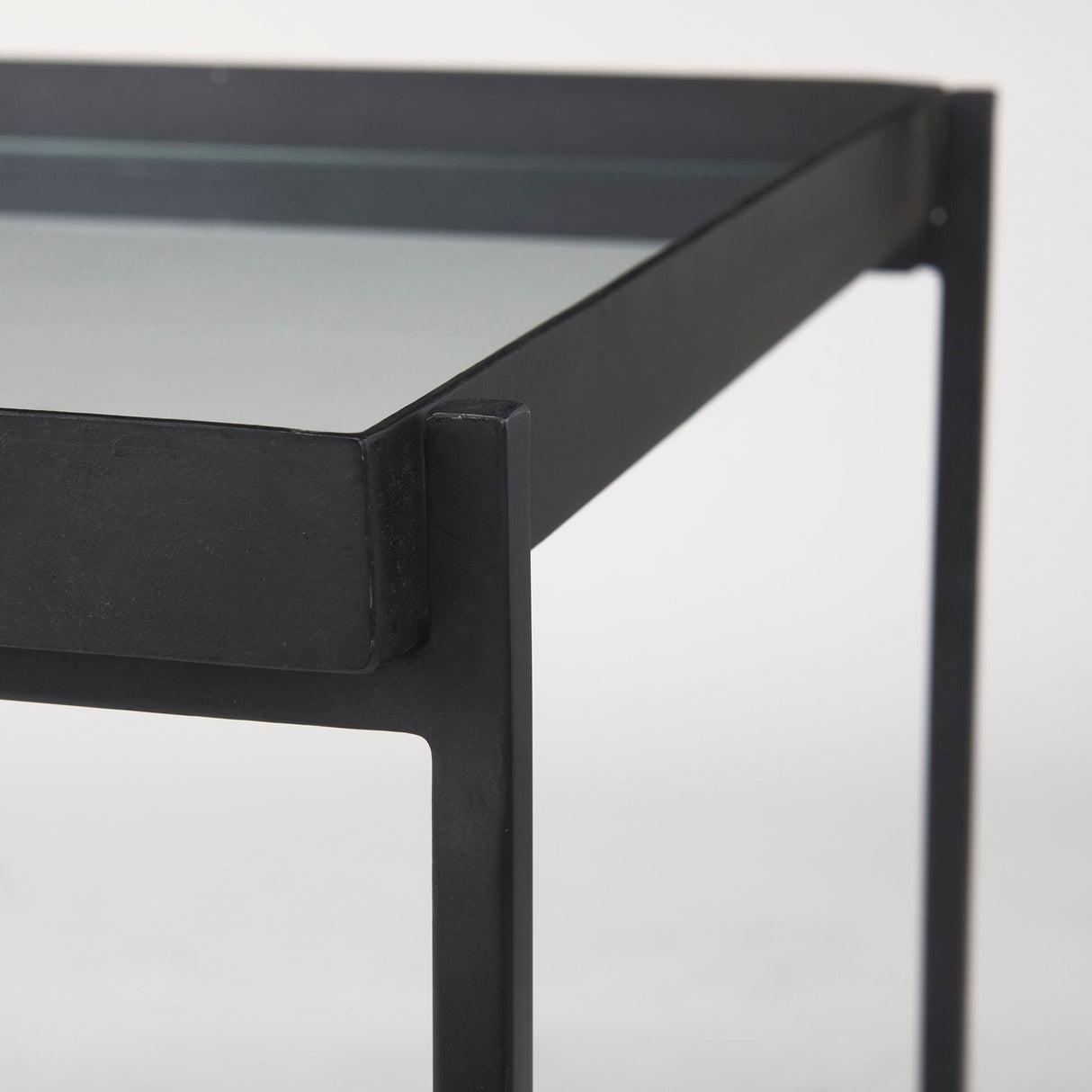 Trey Black Metal W/Glass Accent Table by Mercana at Eve Furniture
