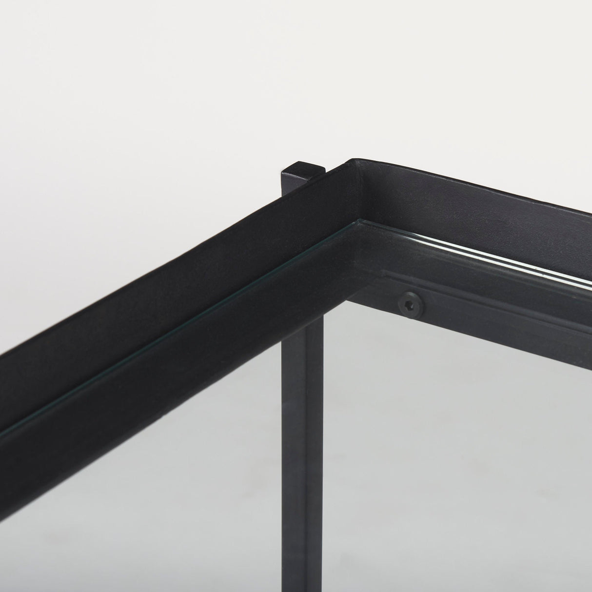 Trey Black Metal W/Glass Accent Table by Mercana at Eve Furniture
