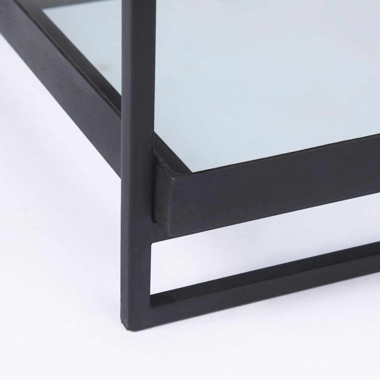 Trey Black Metal W/Glass Accent Table by Mercana at Eve Furniture