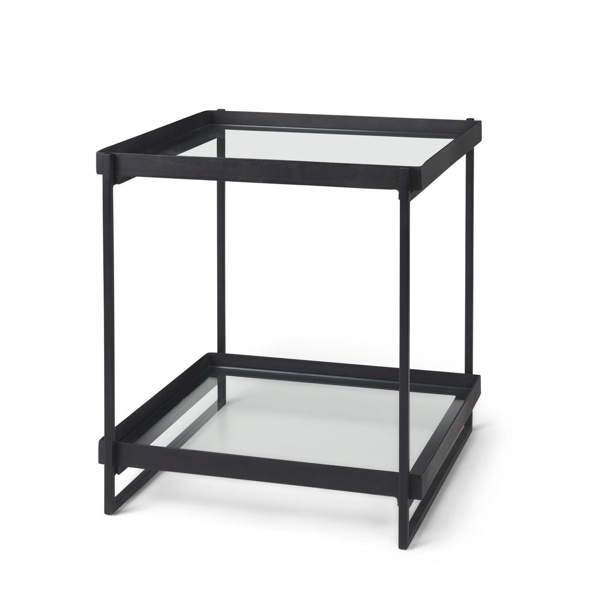 Trey Black Metal W/Glass Accent Table by Mercana at Eve Furniture