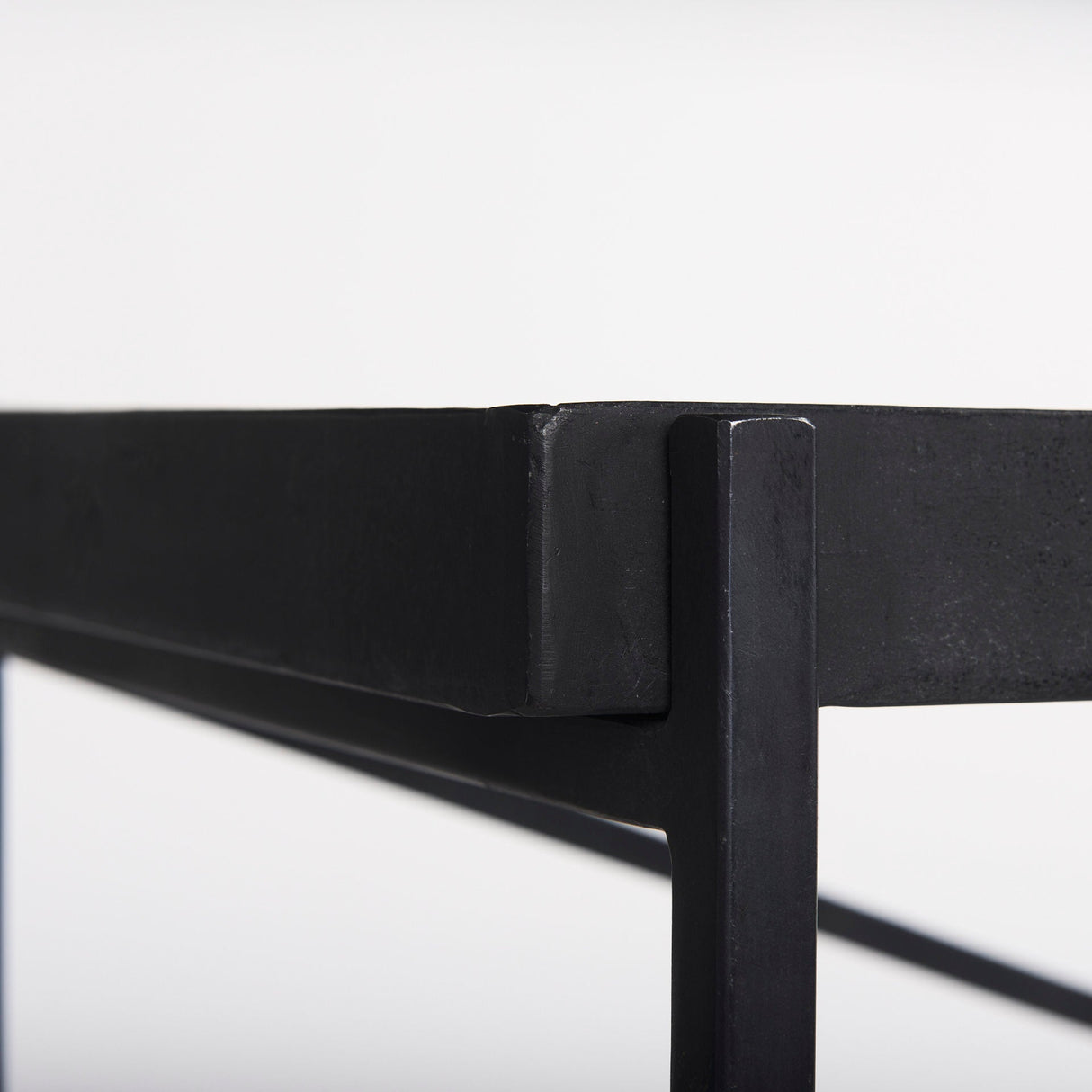 Trey Black Metal W/Glass Console Table by Mercana at Eve Furniture