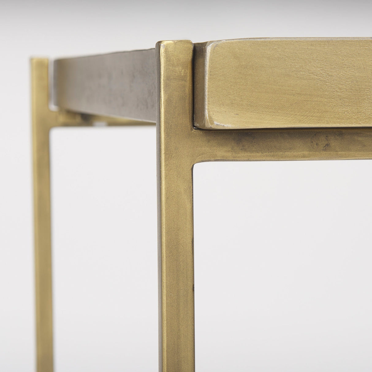 Trey Gold Metal W/Glass Accent Table by Mercana at Eve Furniture