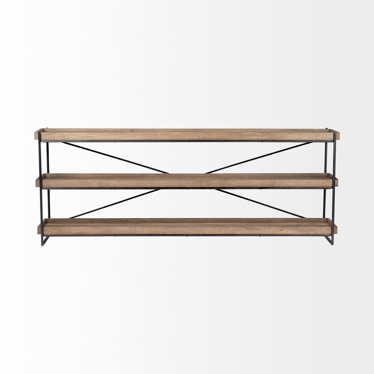 Trey I Brown Wood and Black Iron Console Table by Mercana at Eve Furniture