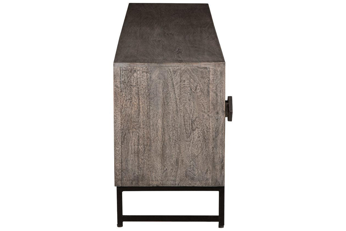 Treybrook Distressed Gray Accent Cabinet by Ashley at Eve Furniture