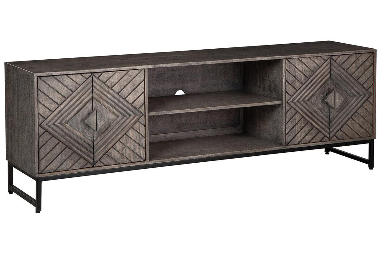 Treybrook Distressed Gray Accent Cabinet by Ashley at Eve Furniture