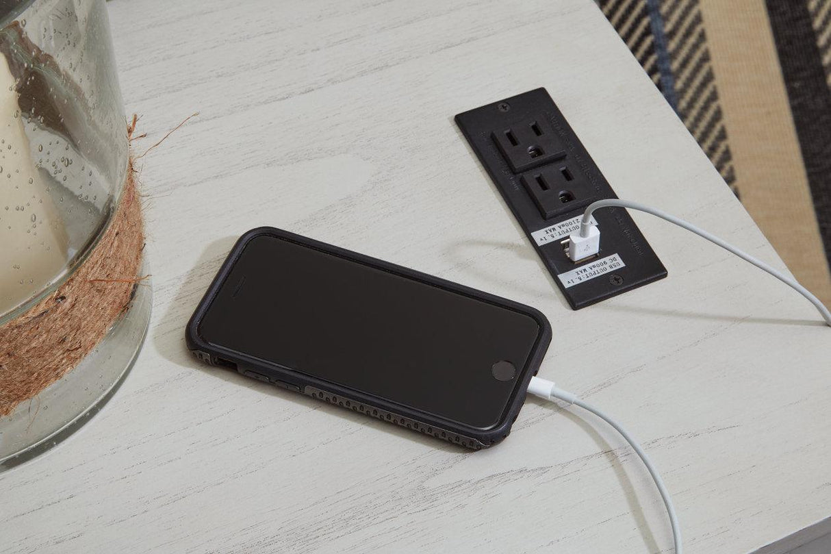 Treytown Antique White Chairside End Table by Ashley at Eve Furniture