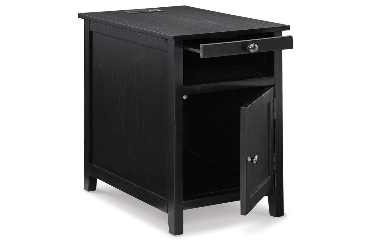 Treytown Black Chairside End Table by Ashley at Eve Furniture