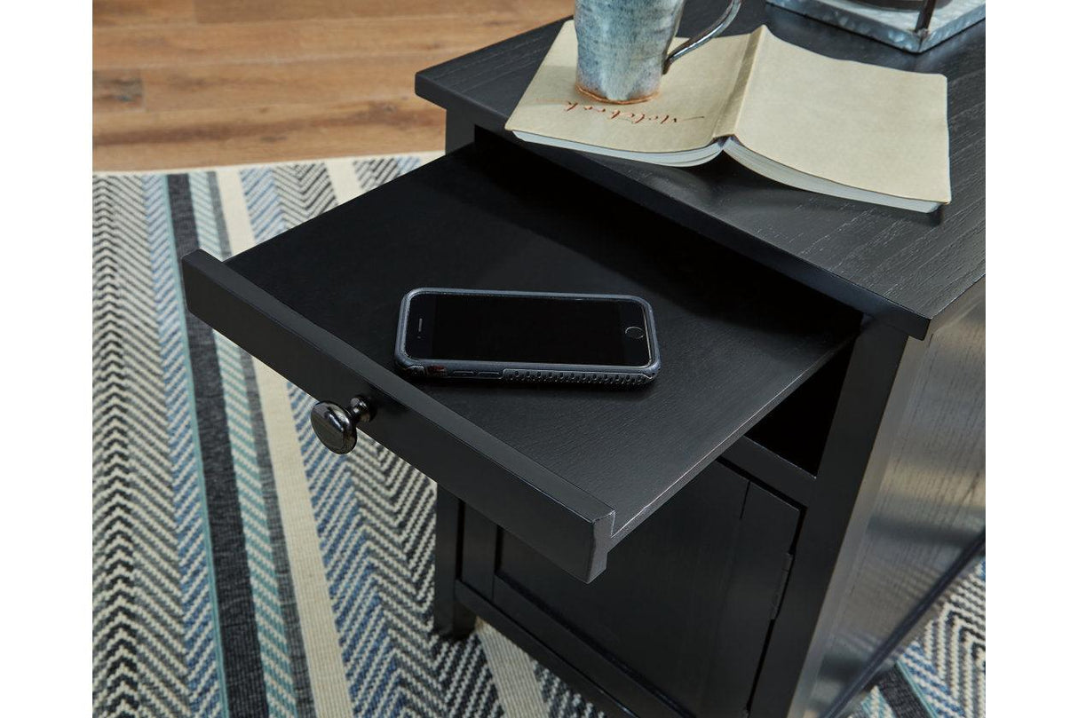 Treytown Black Chairside End Table by Ashley at Eve Furniture