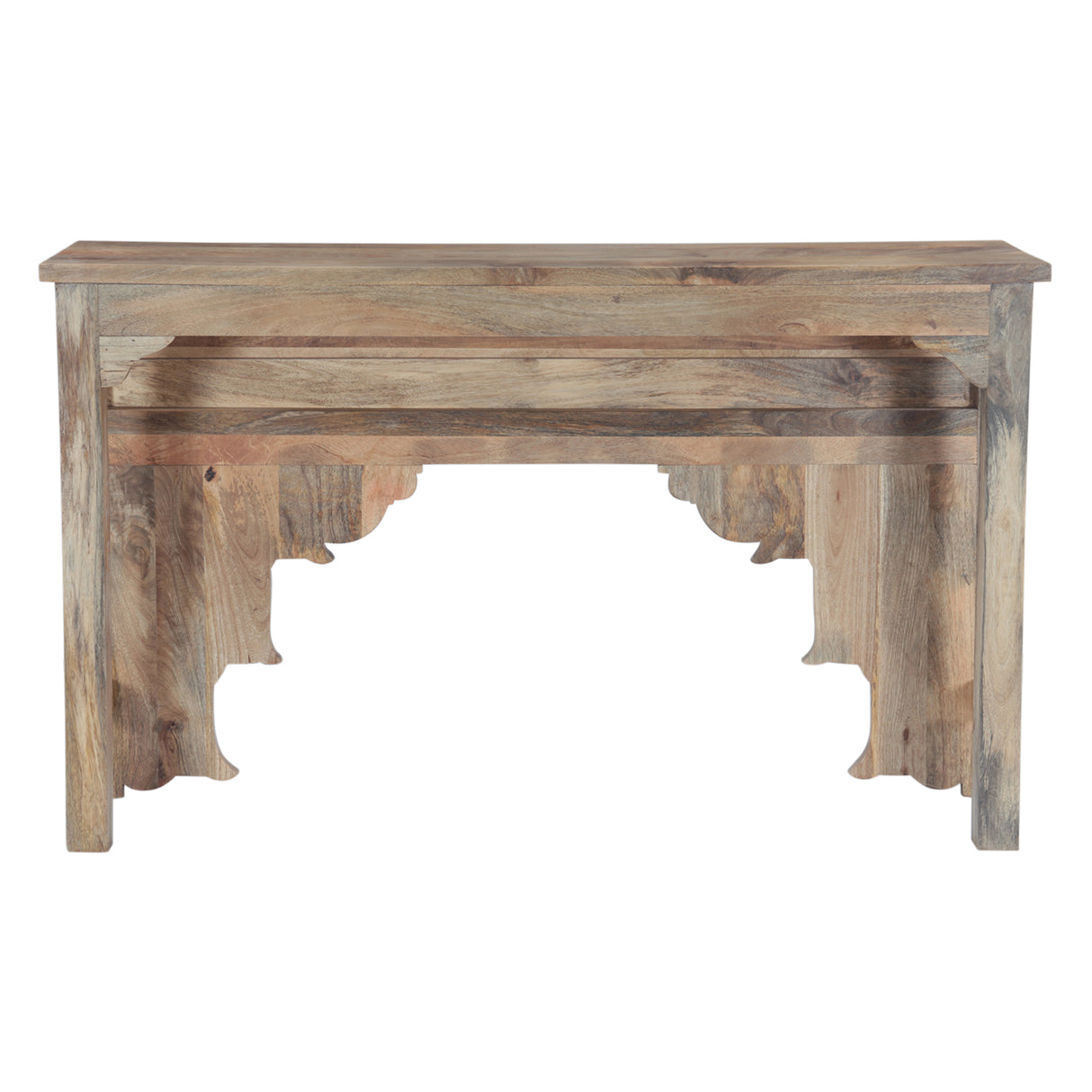 Tribal 59" Carved Wood Console Table in Natural by Home Trends & Design at Eve Furniture