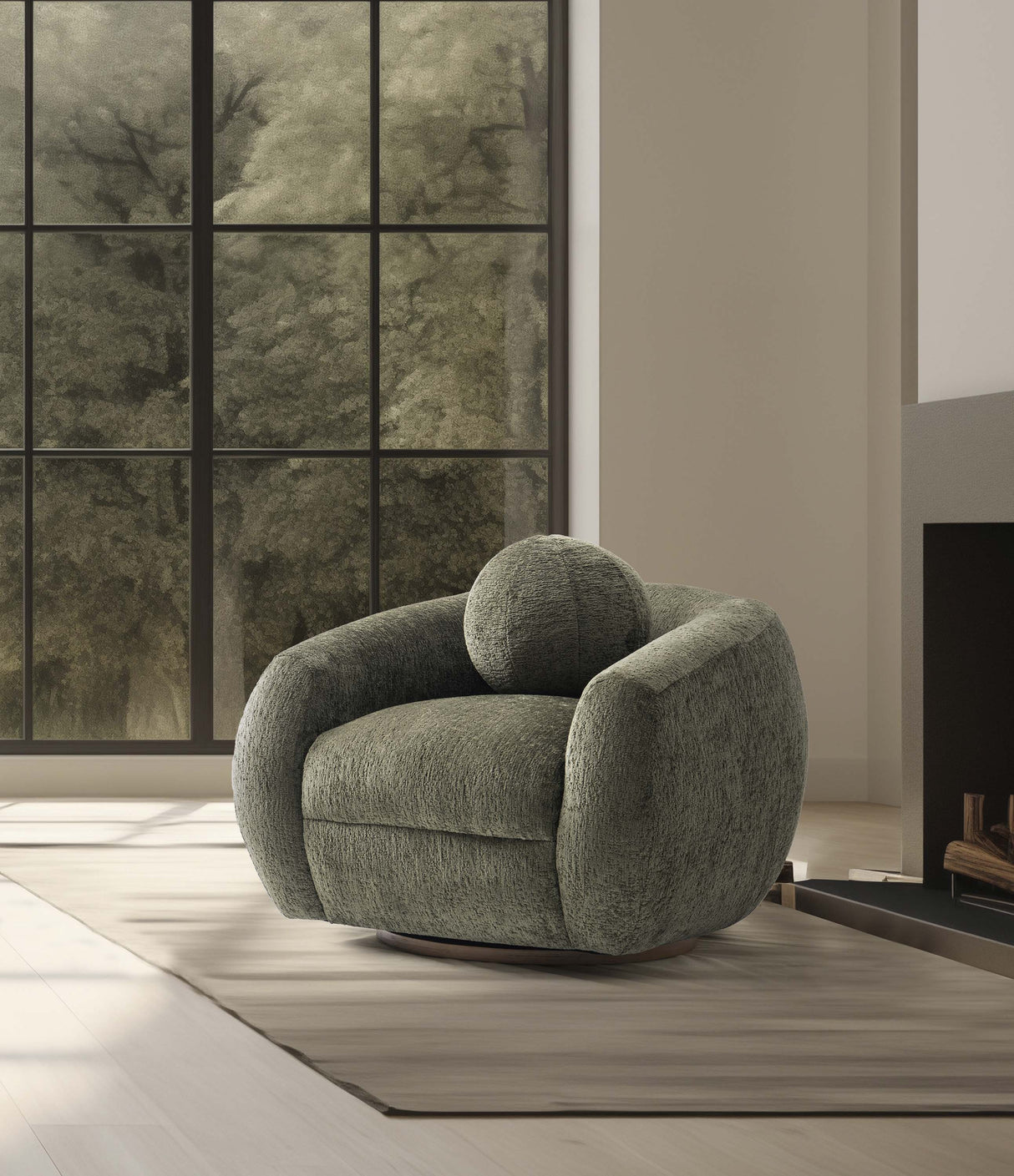 Tribeca Accent Chair in Olive Green by Manhattan Comfort at Eve Furniture