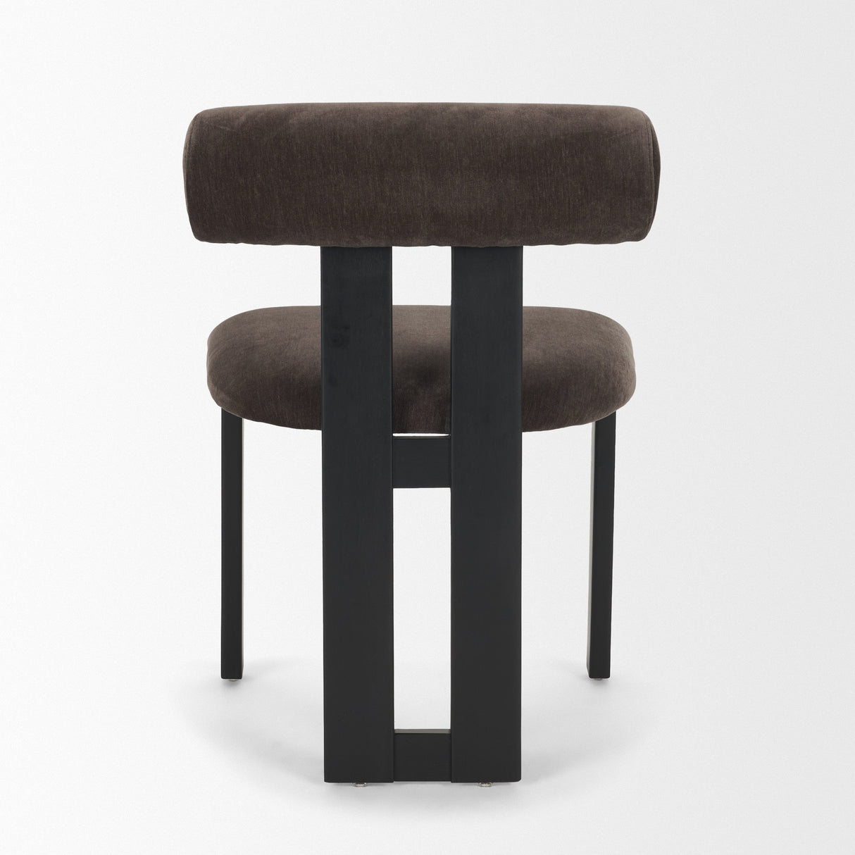 Tribeca Curve Open Back Charcoal Chenille Tripod Frame Dining Chair, Set of 2 by Mercana at Eve Furniture