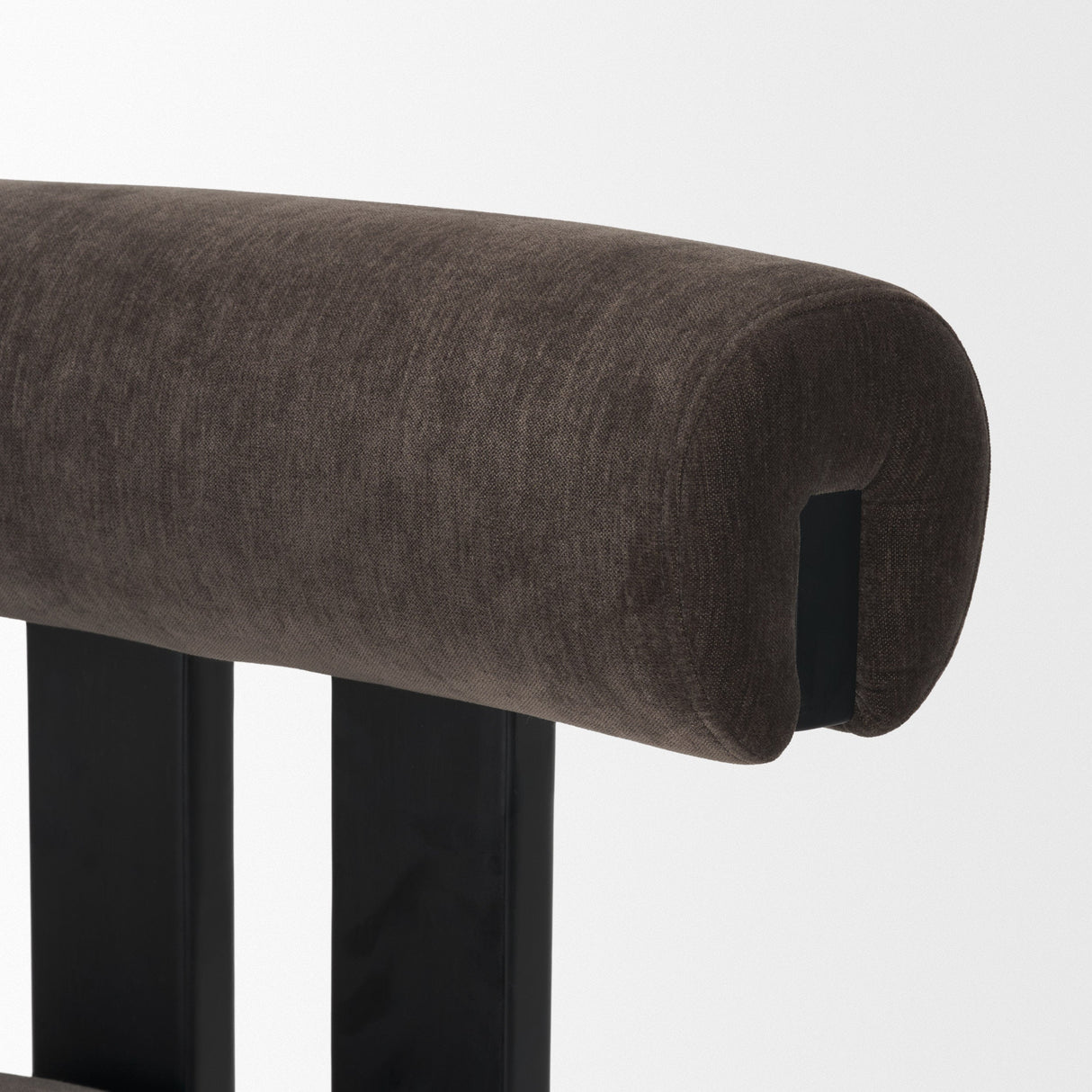 Tribeca Curve Open Back Charcoal Chenille Tripod Frame Dining Chair, Set of 2 by Mercana at Eve Furniture