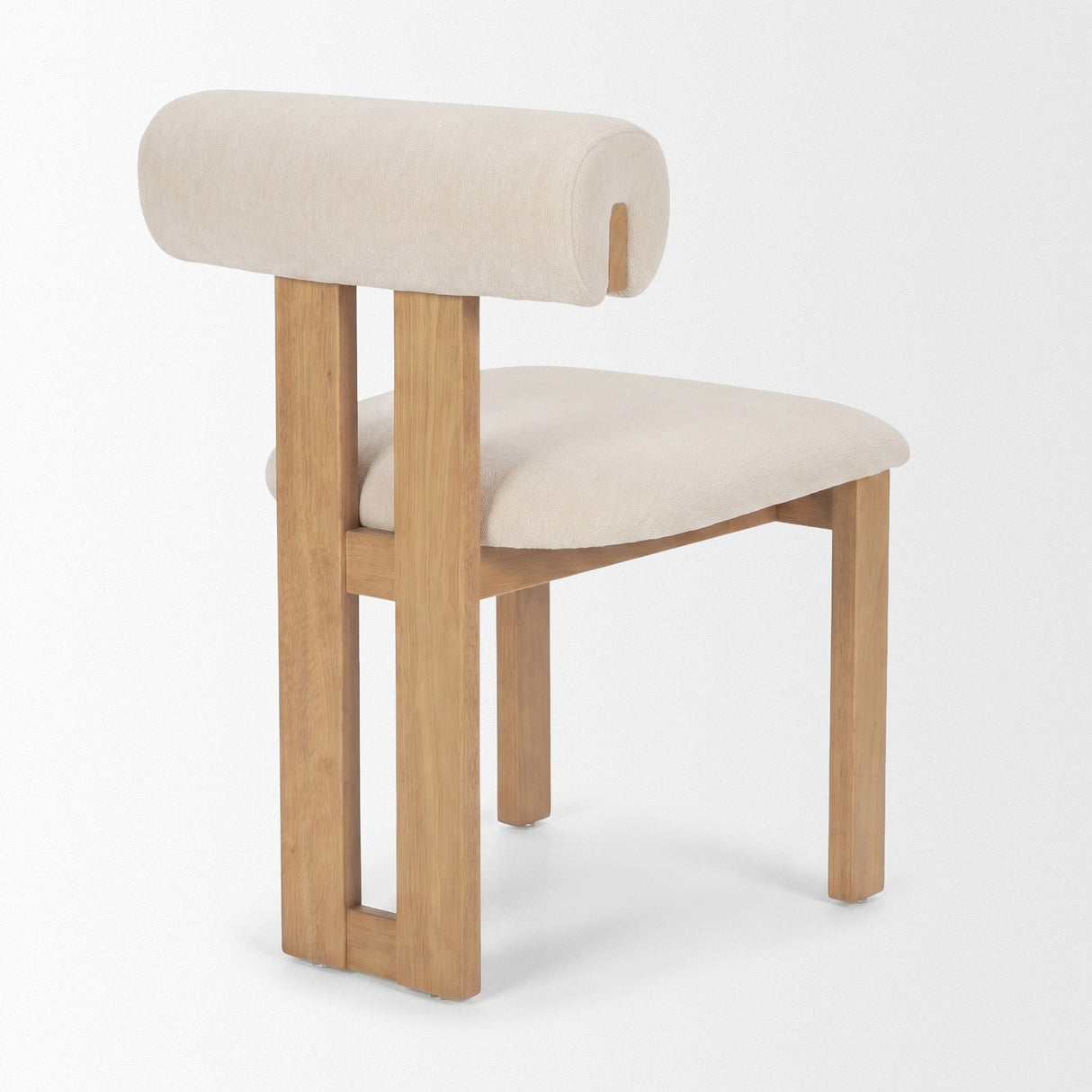 Tribeca Curve Open Back Cream Chenille Tripod Frame Dining Chair, Set of 2 by Mercana at Eve Furniture