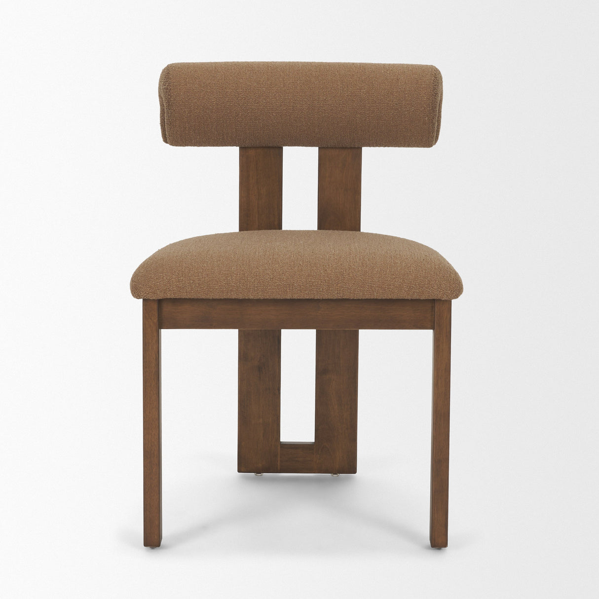 Tribeca Curve Open Back Mocha Fabric Tripod Frame Dining Chair, Set of 2 by Mercana at Eve Furniture
