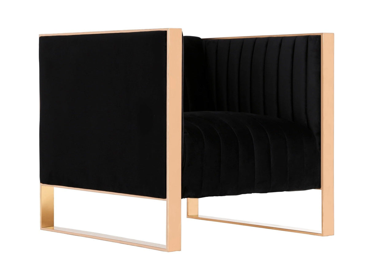 Trillium Accent Chair in Black and Gold by Manhattan Comfort at Eve Furniture