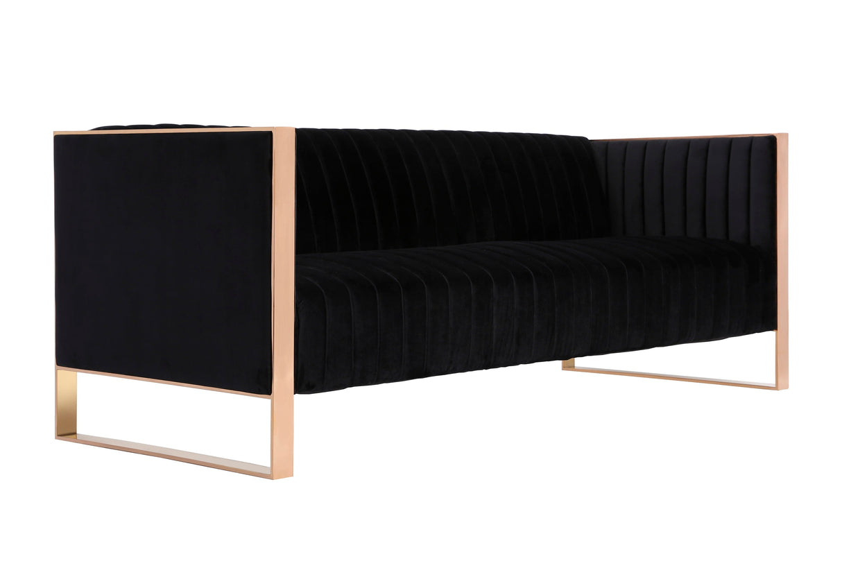 Trillium Sofa in Black and Gold by Manhattan Comfort at Eve Furniture