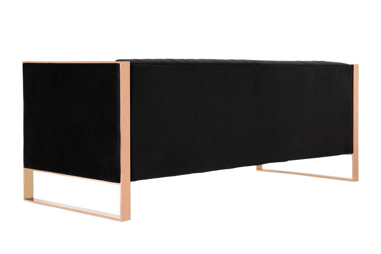 Trillium Sofa in Black and Gold by Manhattan Comfort at Eve Furniture