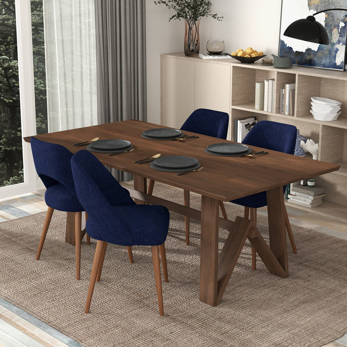 Trimont Rectangular 78" Solid Wood Dining Table by Ashcroft Furniture at Eve Furniture