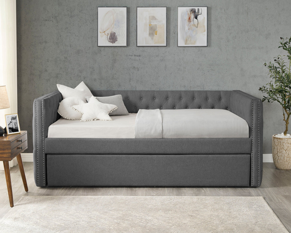 Trina Gunmetal Grey Daybed with Trundle by Crown Mark at Eve Furniture