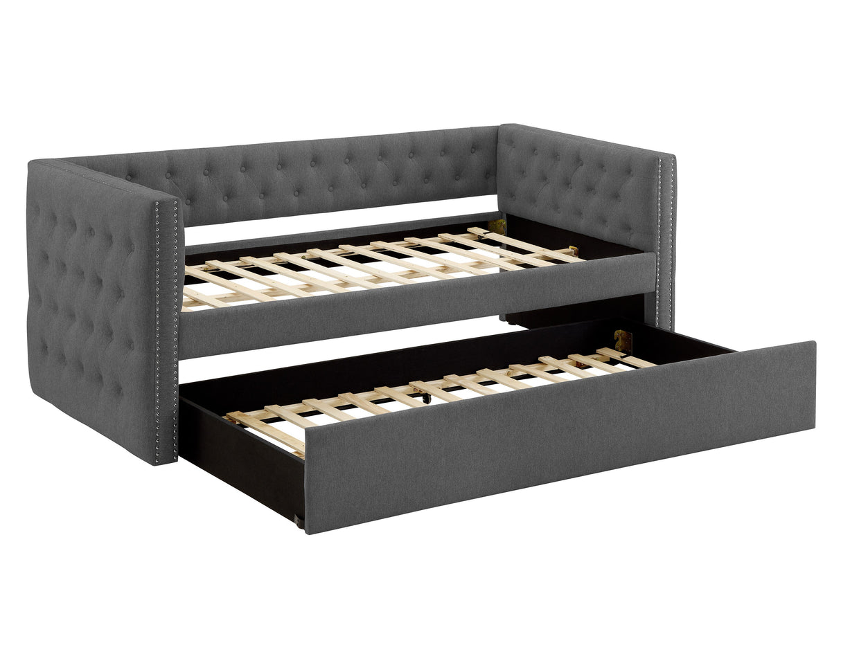 Trina Gunmetal Grey Daybed with Trundle by Crown Mark at Eve Furniture
