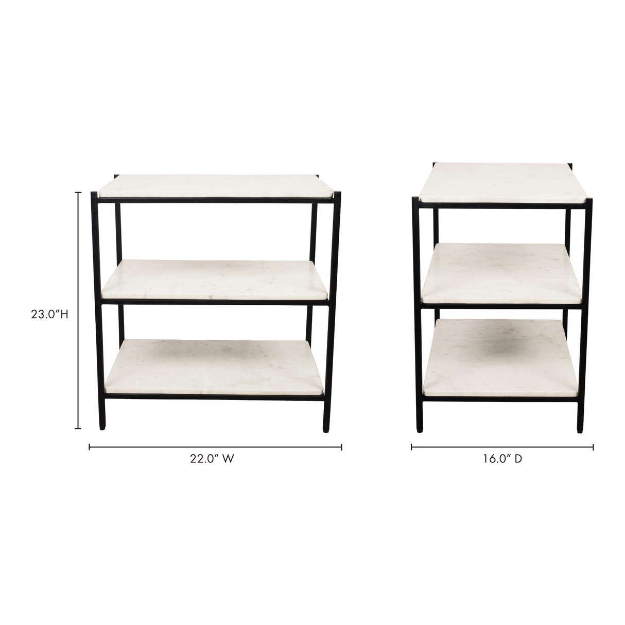 Trine White Marble Nightstand by Moe's Home at Eve Furniture